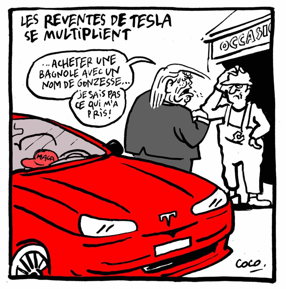 Les reventes de Tesla se multiplient,  par Coco (Libération).