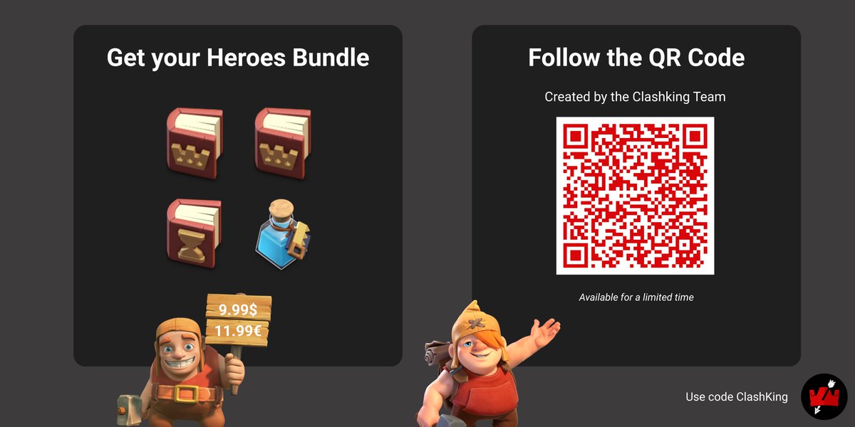 Supercell let players build &amp; share their own bundle. Ours is all about hero upgrades 💪 Perfect for war lovers!

💰 $9.99 / €11.99
🛠️ You can even fully customize it!
⚠️ Only ONE bundle per Supercell ID. Once you choose, no turning back.
👉 store.supercell.com/clashofclans?b…