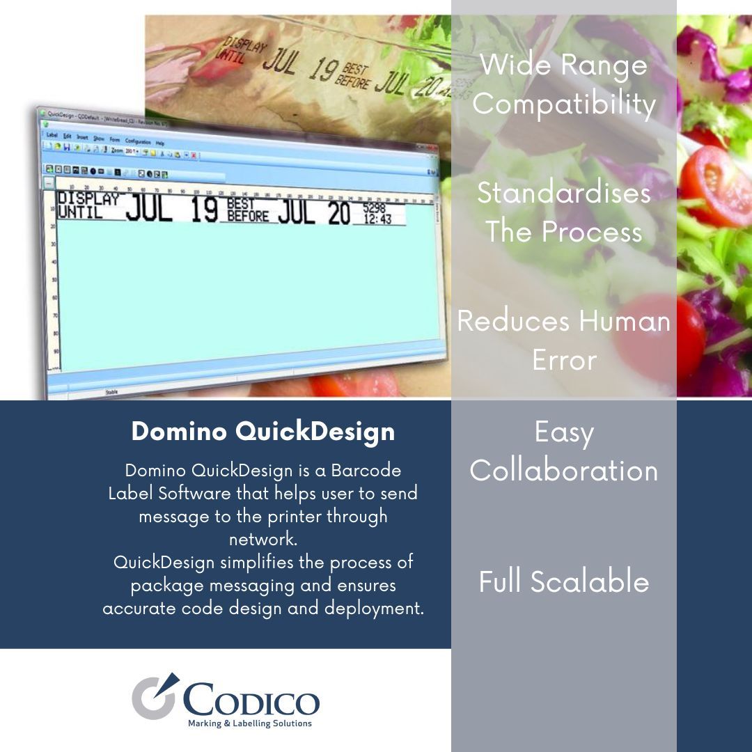 CodicoDist's tweet photo. Simplify your production line with QuickDesign, the powerful coding automation software that ensures seamless message creation, centralised control, and real-time integration.
#BatchCoding #BatchMarking #DominoQuickDesign #CodingAutomation https://t.co/i1edj5sOEJ https://t.co/Eraprupgqb