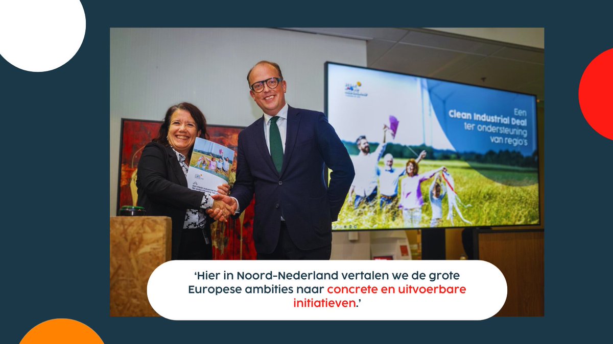 SterkNoordNL's tweet photo. 🔑♻️Noord-Nederland heeft de sleutel in handen voor de circulaire toekomst van Europa! 

🤝Daarom werd tijdens de Nationale Conferentie Circulaire Economie in Leeuwarden het position paper ‘Een Clean Industrial Deal voor regio’s’ aan Afke van Rijn overhandigd door @frisodouwstra. 

▶️Met 17.500 mensen in de sector en als EU Regional Innovation Valley is de circulaire transitie in het Noorden enorm kansrijk. Noord-Nederland, wil en kán een sleutelrol in de duurzame ambities van Europa spelen. Tijd om deze kansen te benutten!

🔎Lees meer: https://t.co/ndmCqrE1ID. 

#CirculaireEconomie #NoordNederland #NCCE #Innovatie