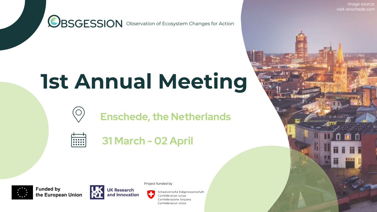 The 1st Annual Meeting of OBSGESSION is just around the corner! 🎉

The event will take place from 31 March to 2 April in Enschede, the #Netherlands and will be hosted by University of Twente. 🇳🇱