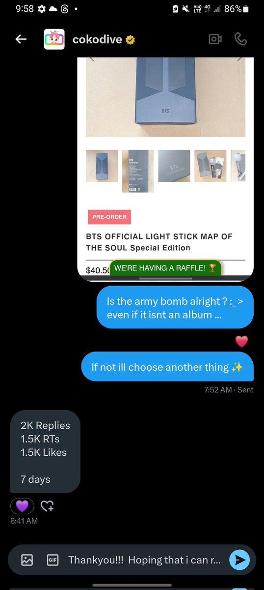 HaniB13TS's tweet photo. YALLL!!! I GOT MY FRIST RT DEALL!! Please help me reaching the goal💜 i would be soo happy😭!! 
Can yall @ all your friend-or people you follow and comment bts Tags for the comments 
Hope yall have a nice day🕯
@cokodive

JHOPE IS COMING
MONALISA OUT TODAY
#jhope #jhope_MONALISA https://t.co/ywFMtFYneD