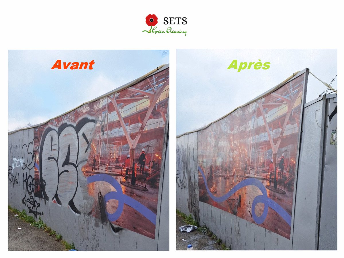 AffichesPartout's tweet photo. Chantier Grand Paris Ligne 16 hashtag#SETSGreenCleaning : 🌻 🍃 Retrait de "graffitis" avec des gels innovants éco-conçus, fabriqués en France.. 🐜 Enlevez tous vos #graffitis toujours plus facile #Ecologie hashtag#environnement #developpementdurable https://t.co/JDPo6eedyS