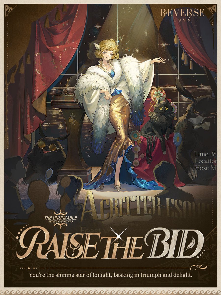 Reverse1999_GL's tweet photo. Ms. NewBabel Garment | Raise the Bid

You're the shining star of tonight, basking in triumph and delight.

#Reverse1999Ver2ꓸ4 #LastEveningsOnEarth #MsNewBabel https://t.co/Med9Lnnr2u