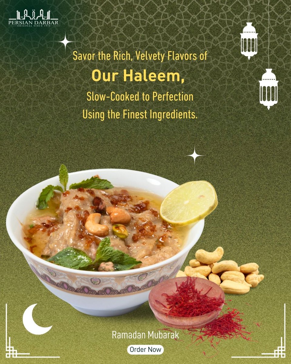 A bowl of comfort, a taste of tradition! ✨ Slow-cooked to perfection, our Haleem is a true delicacy.

Call us to place your order!

+91 9167510547 / +91 9167497707 / +91 9892877653 / +91 8080808694

#Persiandarbar #RamadanMubarak #RamzanSpecial   #haleem #haleemlovers