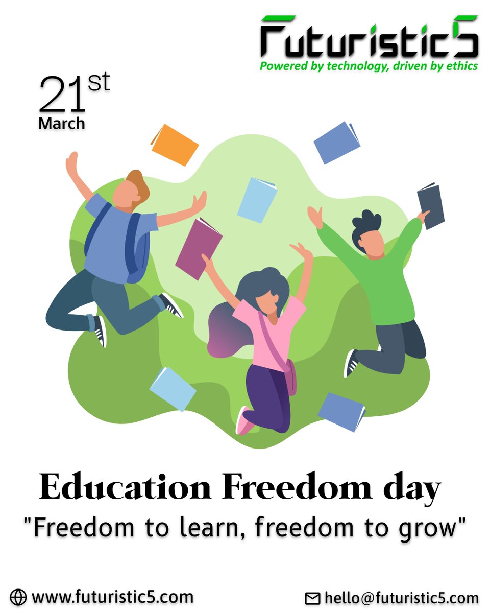 Futuristic5 IT Solutions (@_futuristic5) on Twitter photo This #EducationFreedomDay, letβs celebrate the power of free and open #learning for all.πβ¨
Need expert #design and #development? Contact us at hello@futuristic5.com
Learn more about us at futuristic5.com
#Futuristic5 #India #Pune #ITServices #Technology #fyp This #EducationFreedomDay, letβs celebrate the power of free and open #learning for all.πβ¨
Need expert #design and #development? Contact us at hello@futuristic5.com
Learn more about us at futuristic5.com
#Futuristic5 #India #Pune #ITServices #Technology #fyp