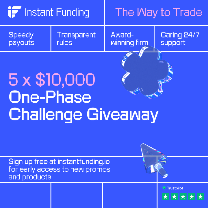 cryptoparida's tweet photo. 💰Instant Funding Giveaway💰

5 x $10,000 1-Step Funded Account 

1️⃣Register (MOST IMPORTANT) - https://t.co/li6EhqGRyr
 
2️⃣Follow - 
@cryptoparida
 & 
@LewisM_IF , @InstantFunding_ 

3️⃣Like, Comment & Retweet

4️⃣Send SS of Successful Registeration in comments along with the email you registered from  Only people who register from the above link will be eligible for giveaway

Winners will be announced soon