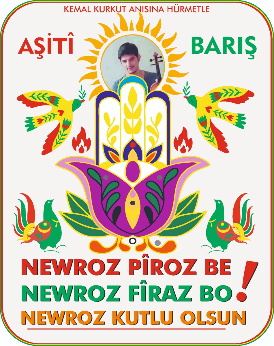 Barış ruhuyla güneşimiz olan tüm fedailerin, anısına.  Ana Fatma Kuşağı ile direnen Kadın ruhuna. Tüm Halklara Newroz Piroz Be.. #Newrozpirozbe
