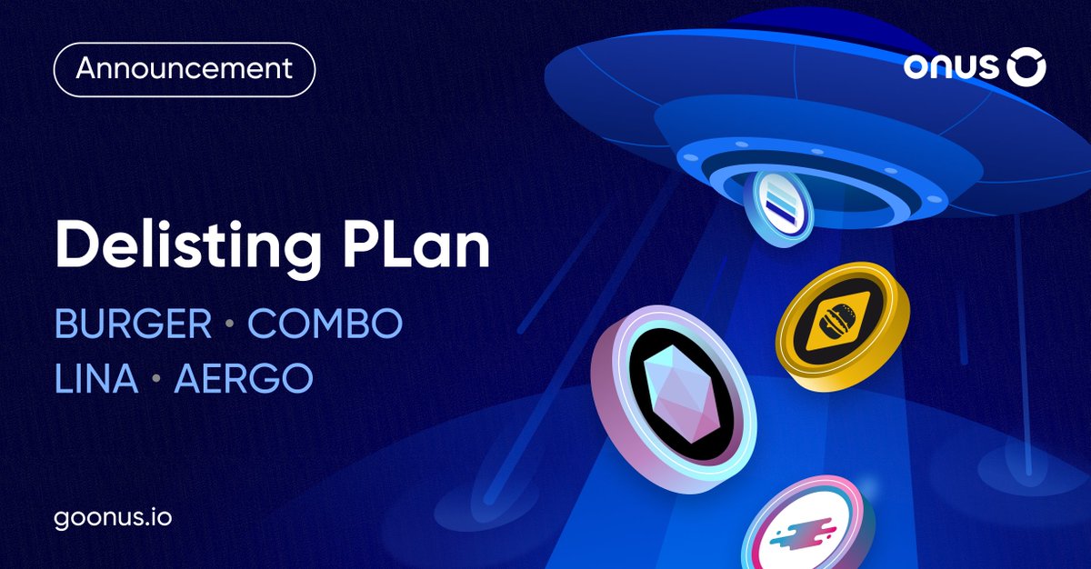 Announcement: BURGER, COMBO, LINA and AERGO Delisting Plan

According to the latest announcement from liquidity partner Binance, starting at 03:00 UTC on March 28, 2025, this exchange will officially delist BurgerCities (BURGER), COMBO (COMBO), Linear Finance (LINA), and Aergo