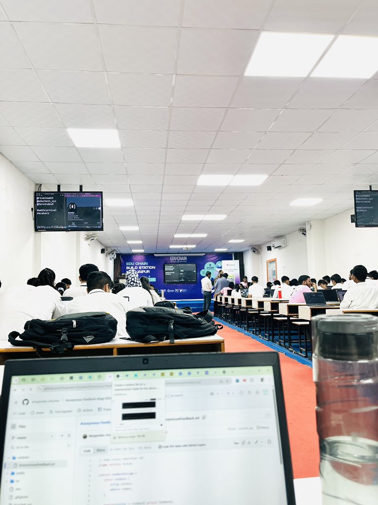 DadhichEklavya's tweet photo. “Great times with classmates at #Web3Carnival in Jaipur! 🎉📚 Enjoying the experience while learning and building for the future of blockchain! 🚀🔗✨ #Web3 #BlockchainIndustry #BuildTheFuture #UEMJaipur #acehack
@riseinweb3
@educhain_xyz
@ZeroIndex0 https://t.co/SOfdRbcctK
