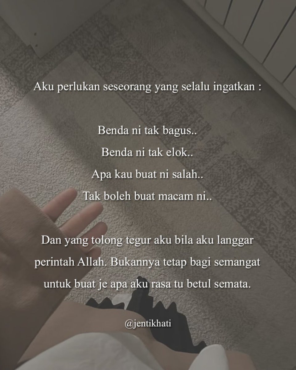 Jika ada yang menasihatimu, hargai dan jagalah dia sebaiknya. Mungkin Allah datangkan dia dalam hidupmu untuk memimpin ke jalan yang benar. ❤️✨

Hakikatnya, nasihat itu tanda kasih Allah pada kita. Dia yang ingin kita berubah.