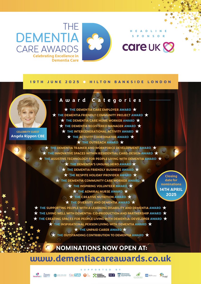 We’re honoured to welcome Angela Rippon CBE as our celebrity guest at The Dementia Care Awards 2025! 

Celebrate the champions of dementia care this June
