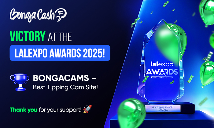 Victory at the LALEXPO Awards 2025! 🏆 BongaCams – Best Tipping Cam Site!

BongaCams has won the Best Tipping Cam Site award at the LALEXPO Awards 2025!

Congratulations to all of us on this incredible achievement! 💫 Thank you for growing BongaCams with us! 🚀