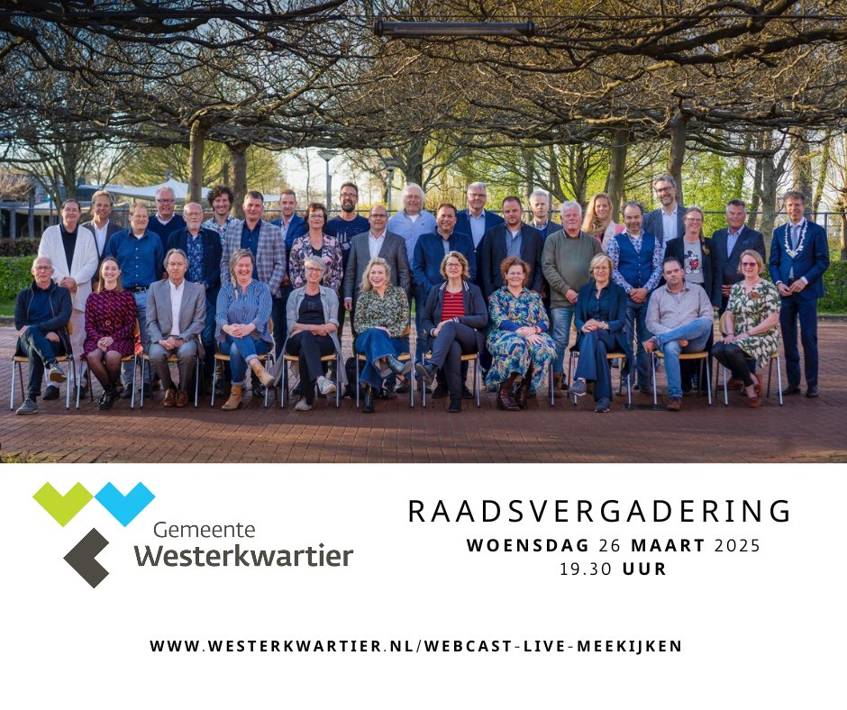 Woensdag 26 maart vergadert de gemeenteraad om 19:30 uur. Inwoners en geïnteresseerden zijn van harte welkom om de vergadering bij te wonen.
 
De vergadering is live te volgen. Bekijk de vergadering, agenda en stukken op: …terkwartier.bestuurlijkeinformatie.nl/Agenda/Index/7…