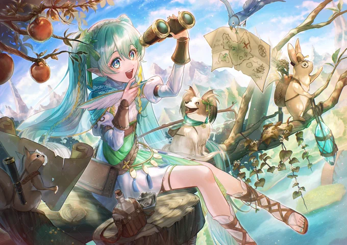 #奏の森リゾート #初音ミク  #かなでの森ミク『みんな、一休みしたら次はどこを目指そうか?』(掲載許可受領済) 