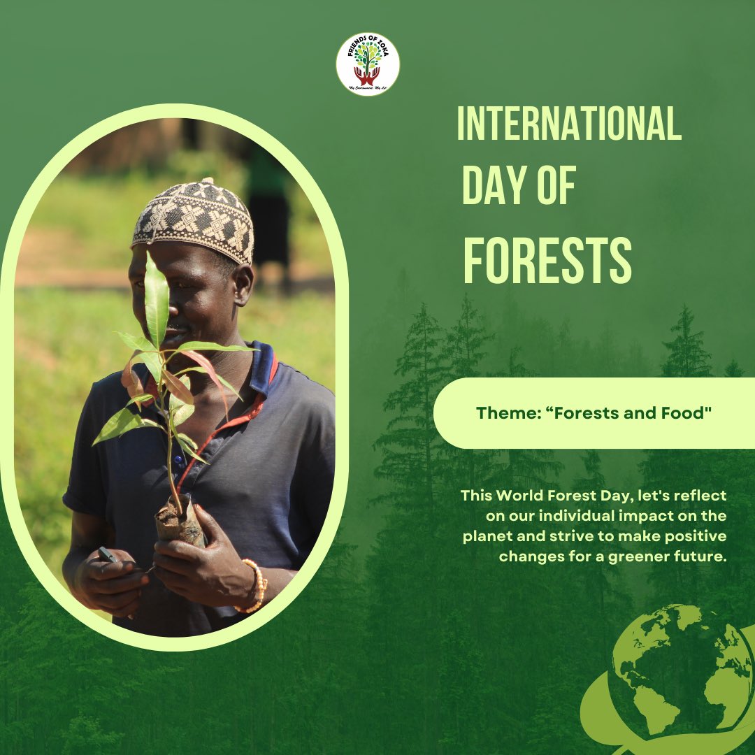 Today 21 March, 2025, is International Day of Forests, Theme: ‘Forests
&amp; Food’, the day highlights the critical role Forests play in supporting food Security to sustain life, Forests is an economic and food lifeline providing up to 20% of family income enhancing diets.⁦