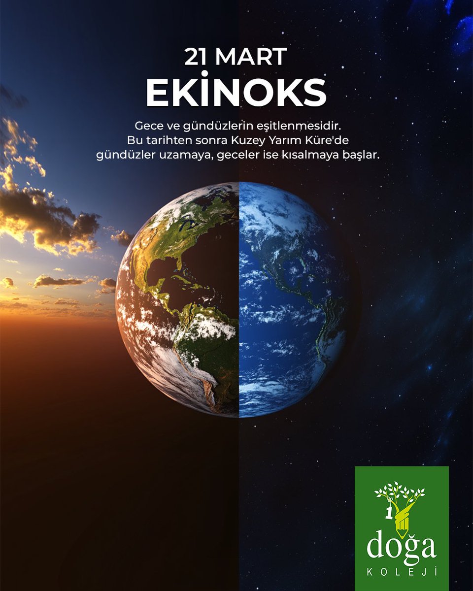 🌎 21 Mart Ekinoksu: Gece ve Gündüz Eşit, Hedefler Dengede! 🌙

Bugün gece ve gündüz eşit! ⏳ Tıpkı hayatta başarıya ulaşmanın da emek ve denge gerektirdiği gibi… 🌟

Her yeni gün, hedeflerine bir adım daha yaklaşmak için eşit fırsatlar sunar. Sen de azim ve kararlılıkla yoluna