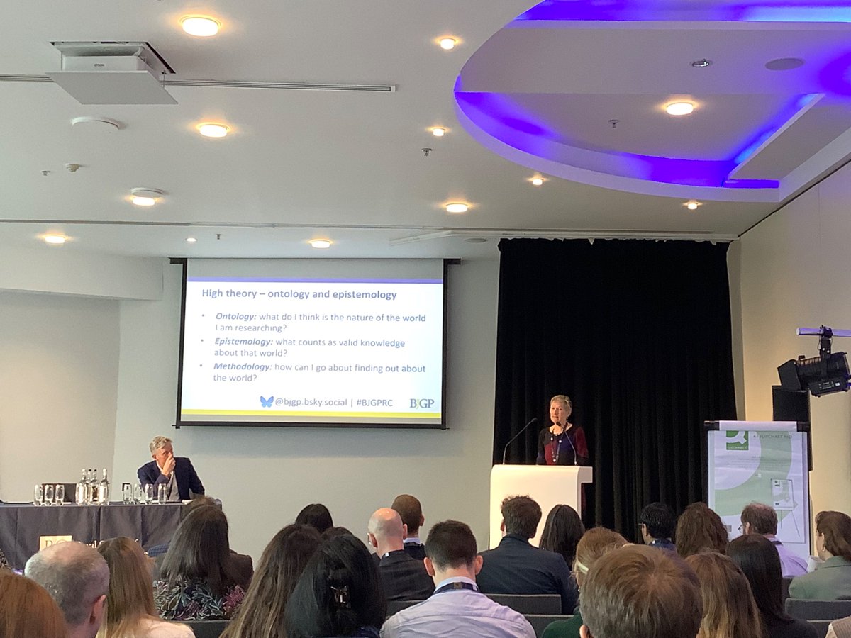 Dr Katherine Checkland's keynote on the need for theory in qualitative research - a quick brush up on ontology and epistemology to start the day!

#BJGPRC