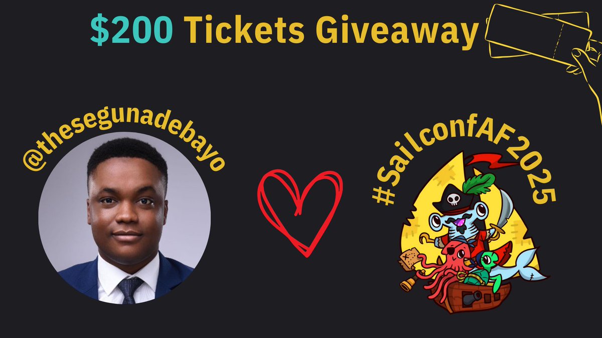#SailsconfAF2025 Ticket Giveaway 🎟️

<a href="/thesegunadebayo/">Sage ⚡️</a> of <a href="/chakra_ui/">Chakra</a> is giving away two $200 full-access passes to mid or senior web devs in Africa.

To enter:

1. Visit pro.chakra-ui.com 👩🏾‍💻
2. Repost and like this 💚
3. Comment why you're a mid/senior dev 👀

Good luck!