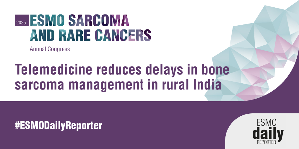 👉 #ESMORareCancers25: A #telemedicine model reduces delays in the management of #BoneSarcomas by 40% in rural India. 

Read more in the #ESMODailyReporter #DigitalHealth #RareCancers
🔗ow.ly/oOTa50Vm40r