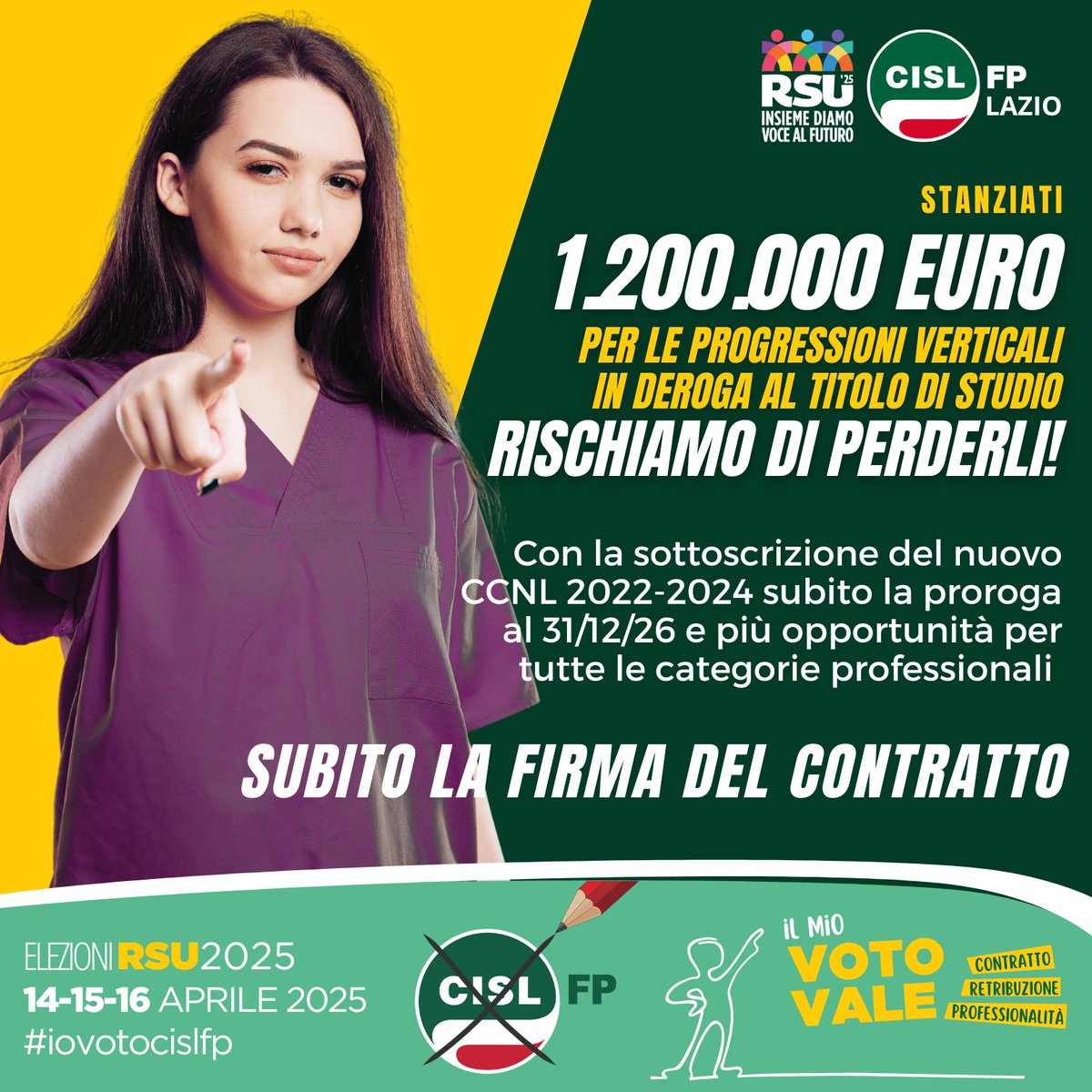cisl_fplazio's tweet photo. #Sanità. Ottenuti da @RegioneLazio 11,5 mln per #progressioni verticali e #fondi contrattuali, avanti con #stabilizzazioni e #assunzioni. @cosentinogianca: bene risorse per #valorizzazione, ora subito #rinnovo #CCNL #Sanità per spostare termine #Pev a fine 2026
#ContrattoSubito https://t.co/BN6xTNTvOr