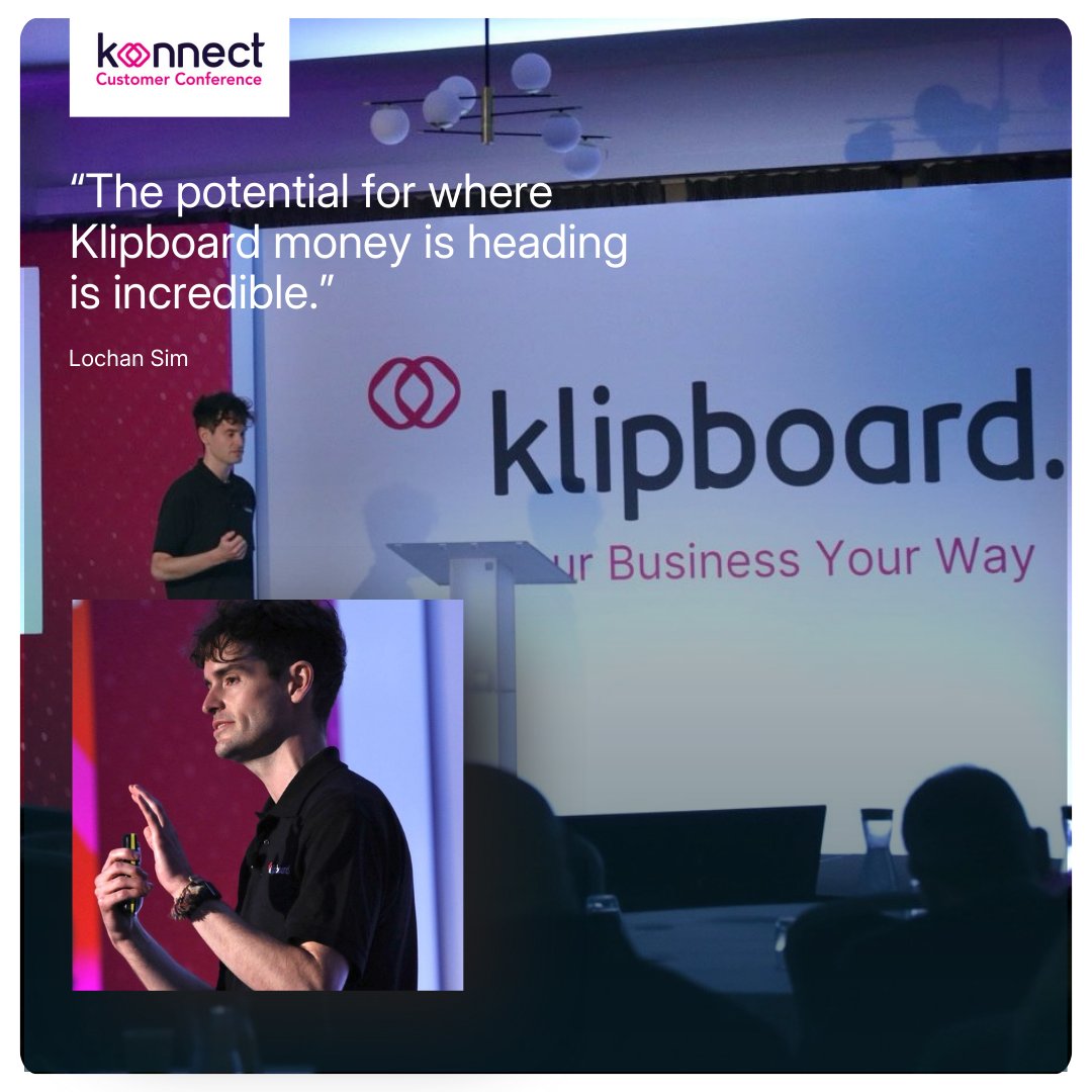 KerridgeCS's tweet image. Yesterday, Lochan Sim presented how Klipboard Money, the integrated payment solution, is addressing costly inefficiencies and simplifying transactions across in-person, online and remote channels. We&apos;re excited to share more soon.

#Konnect25 #Klipboard #WeAreKlipboard