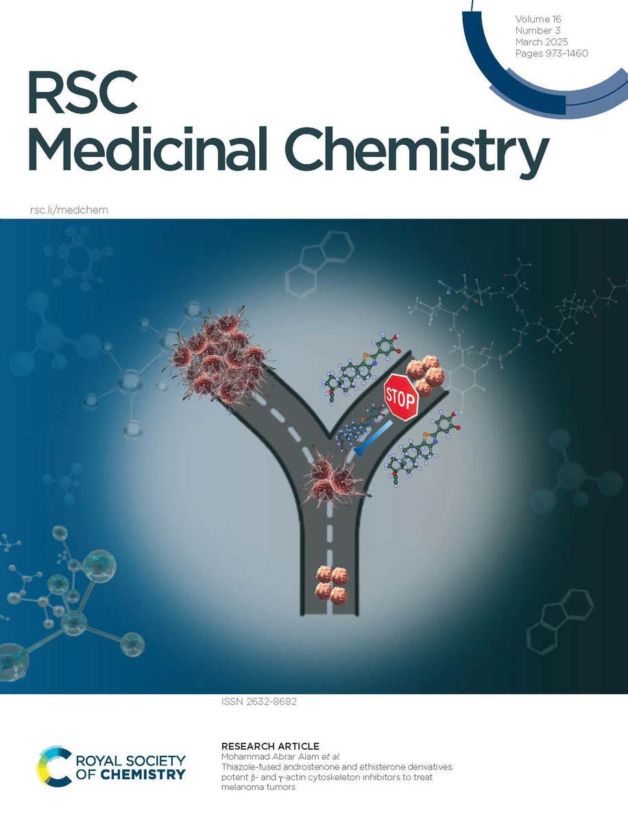 RSC Medicinal Chemistry (@rsc_medchem) on Twitter photo Our inside front cover features work by Mohammad Alam & co on the synthesis of thiazole-fused androstenone and ethisterone derivatives exhibiting cytotoxicity against melanoma cell lines, take a look👇
pubs.rsc.org/en/content/art…
📍<a href="/ArkansasState/">Arkansas State</a> Our inside front cover features work by Mohammad Alam & co on the synthesis of thiazole-fused androstenone and ethisterone derivatives exhibiting cytotoxicity against melanoma cell lines, take a look👇
pubs.rsc.org/en/content/art…
📍<a href="/ArkansasState/">Arkansas State</a>