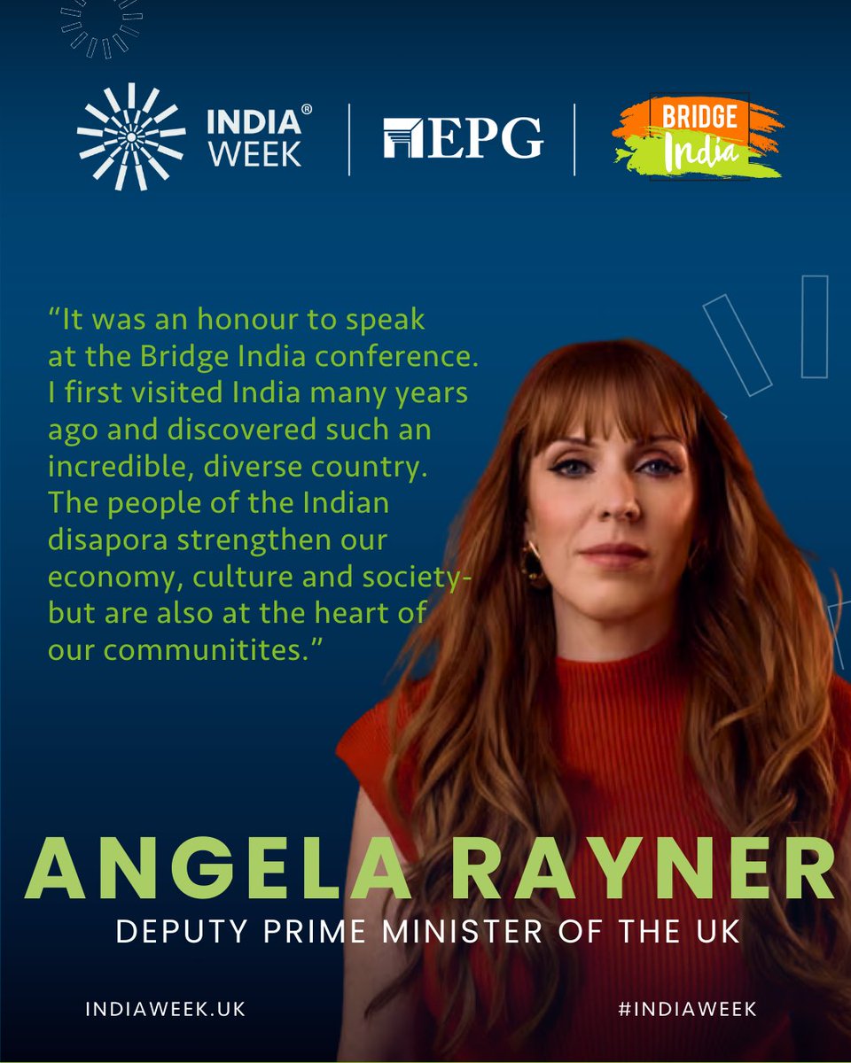 Grateful for this message from <a href="/AngelaRayner/">Angela Rayner</a> and her support for India Week!

It was an honour to have her speak at the first Ideas for India and her words reflect the deep connections between the UK and India, and the invaluable contributions of the Indian diaspora to the UK.