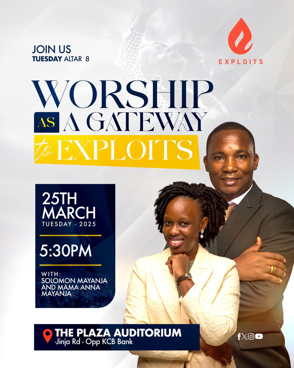 SolomonMayanja1's tweet image. ALTAR #008 – March 25! 🔥
Worship shifts atmospheres and unlocks exploits! This Tuesday, March 25 at 5:30 PM, we gather at The Plaza Auditorium (Jinja Rd, opp. KCB Bank) to press into something greater.
I’m expectant. You should be too. See u there! #Exploits #CalledToGreatness