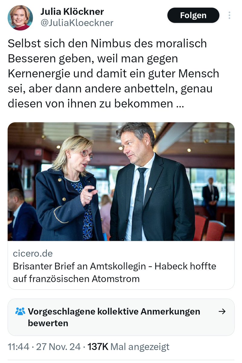 Eine Politikerin, die bewusst Hetze und Lüge über den Vizekanzler  verbreitet und teilt, um diesen zu diffamieren und trotz zahlloser Hinweises diese Lügen in ihrem Account stehen lässt- diese Politikerin ist ungeeignet für das Amt einer Bundestagsspräsidentin. Oder jedes andere.