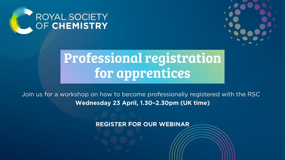 Catherine P (@caaaaatherine) on Twitter photo #Apprentices are invited to a workshop with <a href="/RoySocChem/">Royal Society of Chemistry</a> on how to become professionally registered following an apprenticeship!
On 23 April 1.30-2.30pm, find out about the benefits, application process, and resources available from the RSC.
Register now!
rsc.org/events/detail/… #Apprentices are invited to a workshop with <a href="/RoySocChem/">Royal Society of Chemistry</a> on how to become professionally registered following an apprenticeship!
On 23 April 1.30-2.30pm, find out about the benefits, application process, and resources available from the RSC.
Register now!
rsc.org/events/detail/…