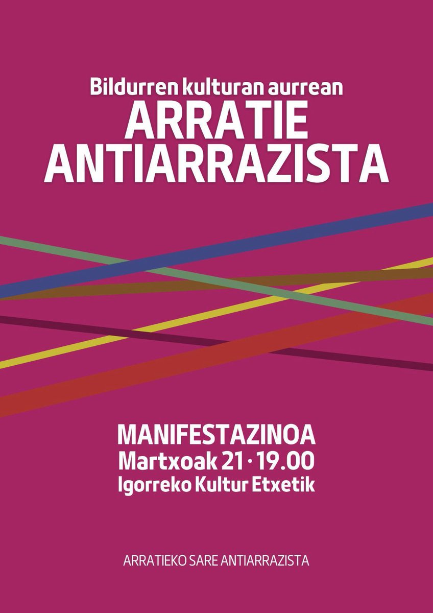Gaur danok igorrera, arrazakeria ta faxismoaren kontra kalera!