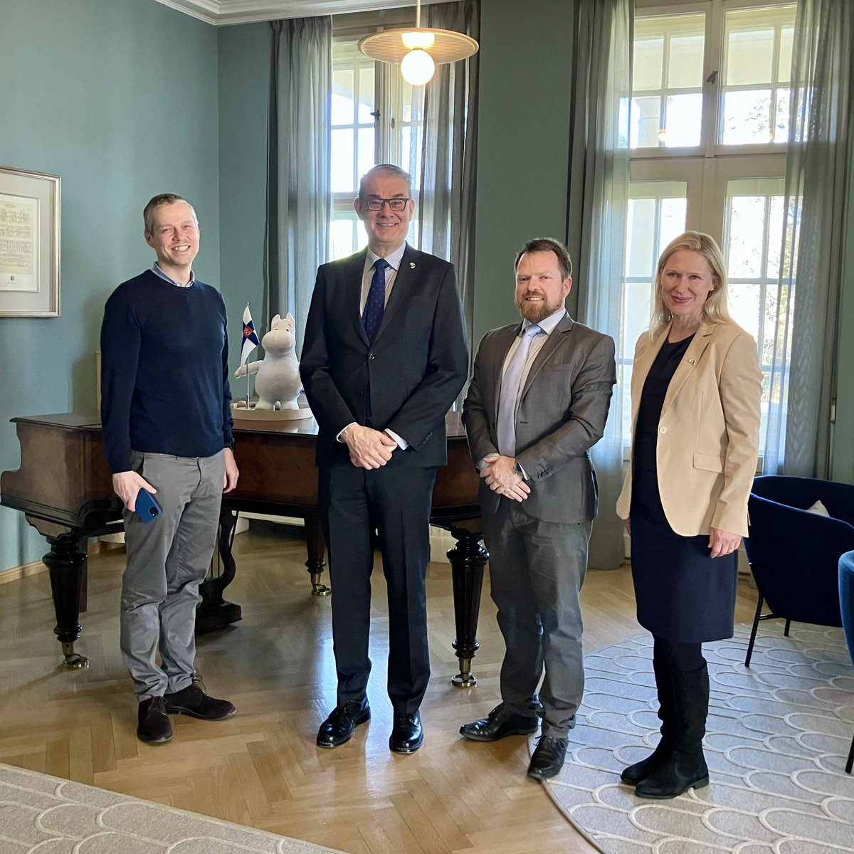 Finland in Prague (@finembpra) on Twitter photo Ambassador <a href="/Tuominpa/">Pasi Tuominen</a> and DHoM Virpi Kukkasniemi-Leino met with AMOS Director <a href="/vytecka/">Aleš Vytečka</a> and Deputy Director Špiler of <a href="/ObranaTweetuje/">Ministerstvo obrany</a>. They discussed support for Ukraine and the Czech-led Ammunition Initiative.
We look forward to deepening cooperation between Finland and Czechia!🤝 Ambassador <a href="/Tuominpa/">Pasi Tuominen</a> and DHoM Virpi Kukkasniemi-Leino met with AMOS Director <a href="/vytecka/">Aleš Vytečka</a> and Deputy Director Špiler of <a href="/ObranaTweetuje/">Ministerstvo obrany</a>. They discussed support for Ukraine and the Czech-led Ammunition Initiative.
We look forward to deepening cooperation between Finland and Czechia!🤝