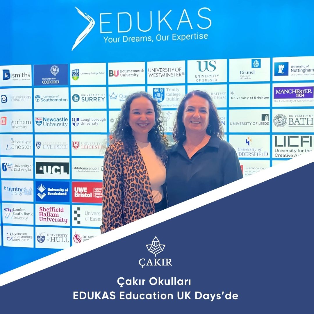 Yönetim Kurulu Ofis Yöneticisi Merve Gengörü ve Lise İngilizce Öğretmeni Vildan Sarp, EDUKAS Education UK Days etkinliğinde Birleşik Krallık üniversiteleriyle akademik iş birlikleri ve küresel eğitim fırsatları üzerine görüşmeler gerçekleştirdi. #cakirokullari #edukas