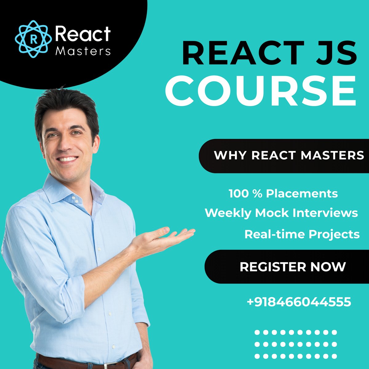 Reactmasters_'s tweet image. Learn React JS Course with 100% placements and weekly mock interviews. 
For More details:
call : +918466044555
#react #reactjs #reacttraininginhyderabad #reactjscourseinhyderabad #reactmasters #reactnative #fullstackdeveloper #webdevelopment #webdesigner #interview