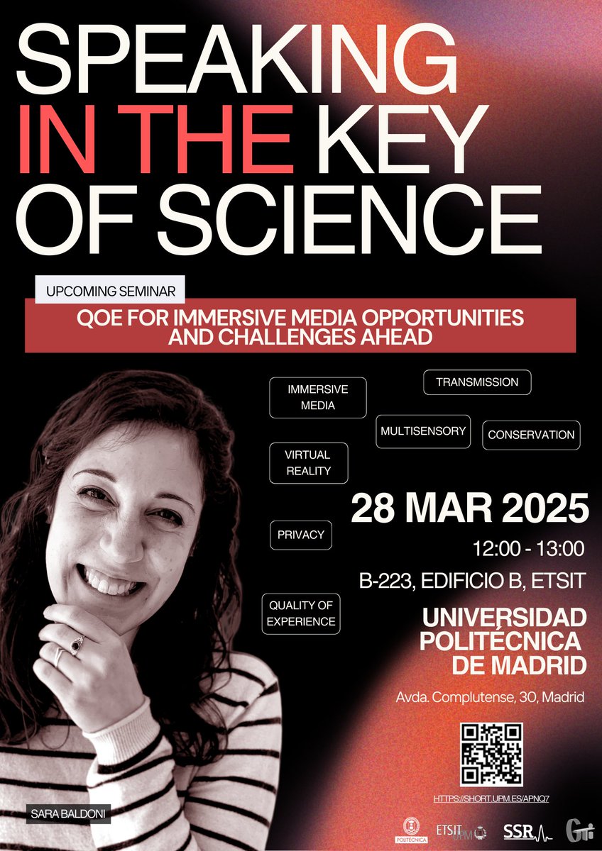 GTI_Dem-3DTV (@gti_dem3dtv) on Twitter photo #SpeakingInTheKeyOfScience Explore the future of immersive media! Join us at the 4th seminar to discuss challenges in #XR, #3Dcontent & #multisensory experiences. Don't miss it! March 28 | 12:00 | <a href="/telecoupm/">ETS de Ingenieros de Telecomunicación - UPM</a> #GTIEvents #GTIResearch #GTISeminars #AI #VR #AR <a href="/La_UPM/">Universidad Politécnica de Madrid</a> #SpeakingInTheKeyOfScience Explore the future of immersive media! Join us at the 4th seminar to discuss challenges in #XR, #3Dcontent & #multisensory experiences. Don't miss it! March 28 | 12:00 | <a href="/telecoupm/">ETS de Ingenieros de Telecomunicación - UPM</a> #GTIEvents #GTIResearch #GTISeminars #AI #VR #AR <a href="/La_UPM/">Universidad Politécnica de Madrid</a>