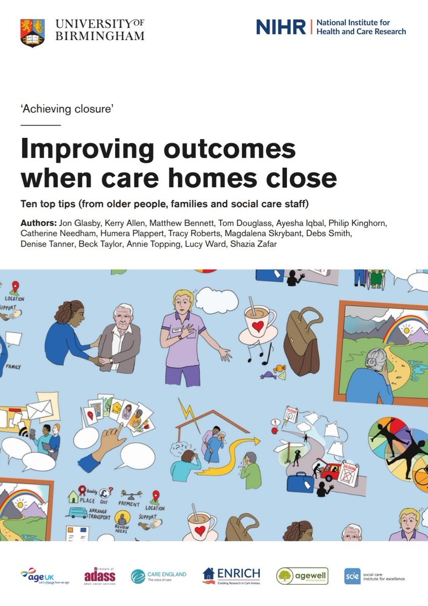 Delighted to launch a series of policy and practice guides, training video and information for older people, families and care staff - to help support people when care homes close (birmingham.ac.uk/schools/social…)