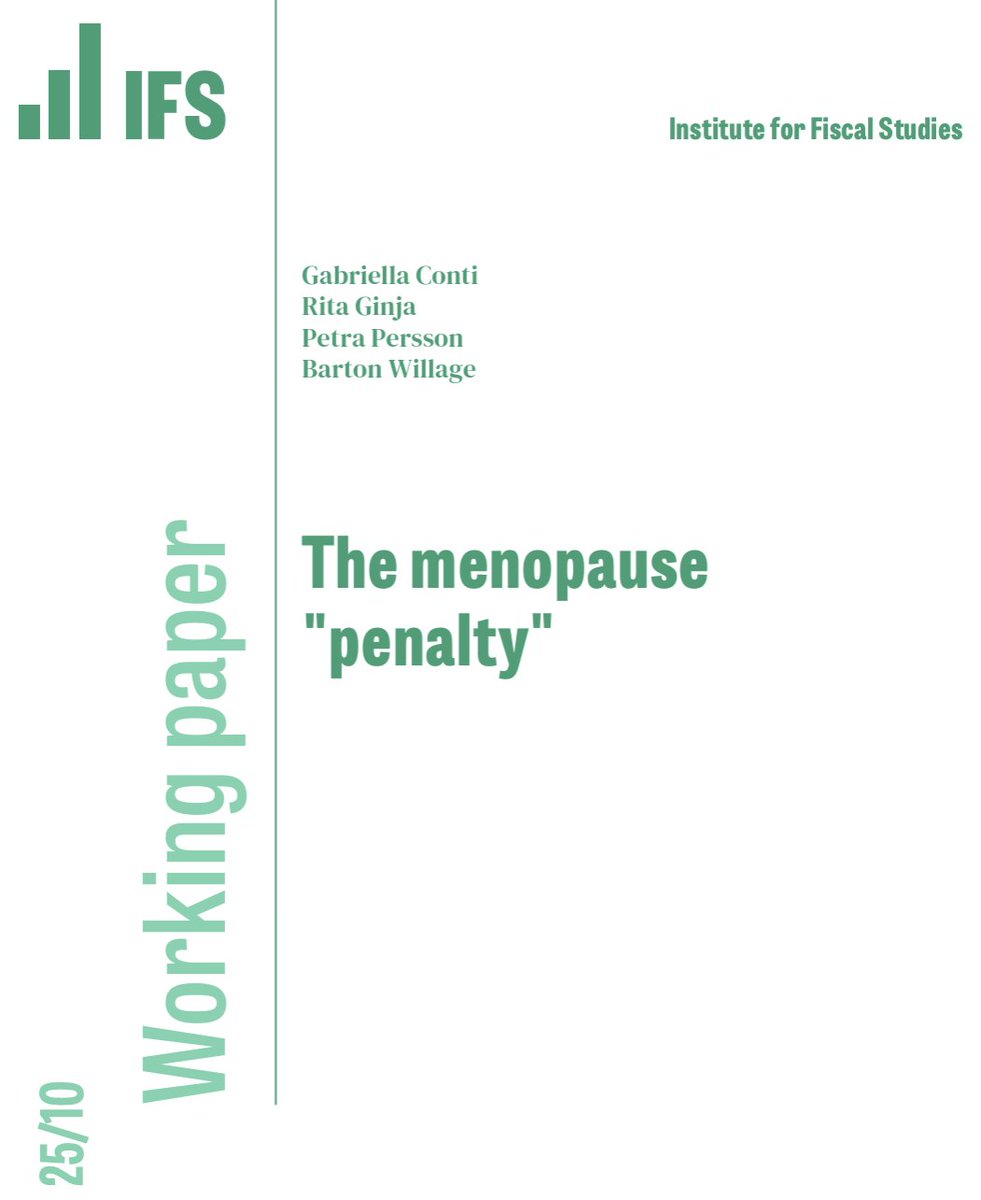 Gabriella Conti (@gabri_ellaconti) on Twitter photo 🚨NEW STUDY🚨
#Menopause is costing women—& society—but how much?
New <a href="/TheIFS/">Institute for Fiscal Studies</a> study w/ <a href="/RitaGinja/">Rita Ginja</a> <a href="/EconBergen/">Inst. for økonomi</a>, <a href="/PerssonPetra/">Petra Persson</a> <a href="/Stanford/">Stanford University</a> B. Willage <a href="/UDelaware/">Univ. of Delaware</a> shows the hidden economic toll of menopause w/🇳🇴🇸🇪data <a href="/EconUCL/">UCL Economics</a>
It’s time we pay attention: ifs.org.uk/publications/m…
🧵👇 🚨NEW STUDY🚨
#Menopause is costing women—& society—but how much?
New <a href="/TheIFS/">Institute for Fiscal Studies</a> study w/ <a href="/RitaGinja/">Rita Ginja</a> <a href="/EconBergen/">Inst. for økonomi</a>, <a href="/PerssonPetra/">Petra Persson</a> <a href="/Stanford/">Stanford University</a> B. Willage <a href="/UDelaware/">Univ. of Delaware</a> shows the hidden economic toll of menopause w/🇳🇴🇸🇪data <a href="/EconUCL/">UCL Economics</a>
It’s time we pay attention: ifs.org.uk/publications/m…
🧵👇
