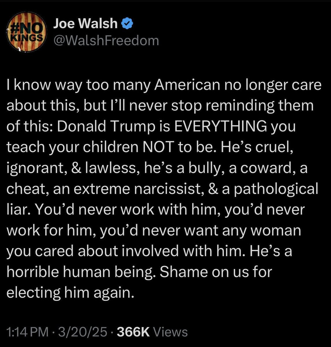 No lies detected from former Republican Congressman Joe Walsh 👇

#ResistTrump