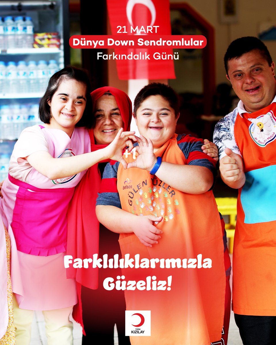 Farklılıklarımızla güzeliz.♥️

Bugün 21 Mart, Dünya Down Sendromlular Farkındalık Günü.
Hayata +1 bakabilmek, sevgiyi çoğaltmak ve önyargıları azaltmak için bir adım atma günü.

Farkında ol, destek ol, birlikte yol al!🌿 #DownSendromlularFarkındalıkGünü