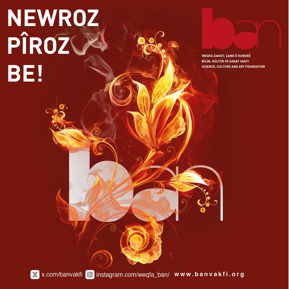 banvakfi's tweet photo. Newroz pîroz be!
Newroze pîroz bo!
Newroztan pîroz!
Happy Newroz!
Newroz kutlu olsun!
#NewrozPîrozBe https://t.co/JJqgHGQiLI