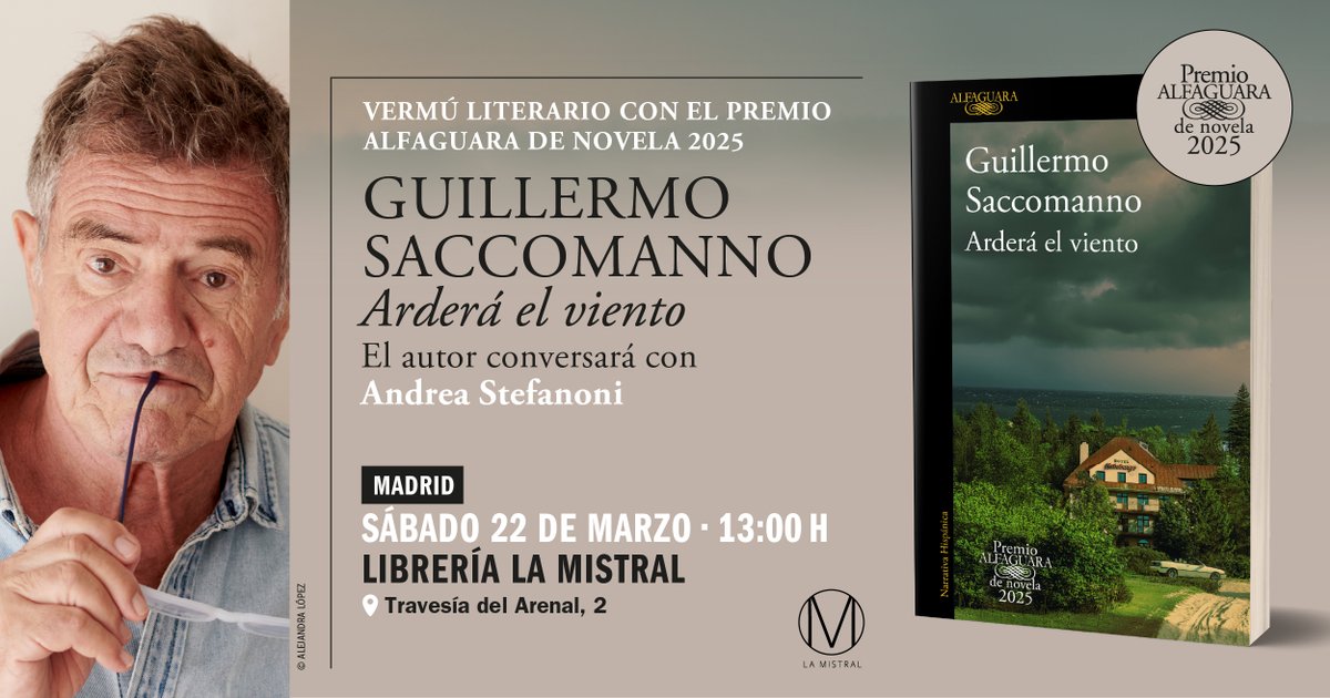 Os recordamos que mañana tenemos este vermú literario en #Madrid ⬇️

📖 Guillermo Saccomanno conversará con <a href="/astefanoniok/">Andrea Stefanoni</a>
⏰ 13h
📍<a href="/lamistralmadrid/">Librería La Mistral</a>
