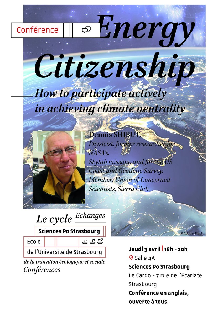 [ Conférence ] Dans le cadre de son cycle de la #transition #écologique et #sociale <a href="/ScPo_Strasbourg/">Sciences Po Strasbourg</a> reçoit Dennis Shibut le 3 avril à 18h au Cardo.