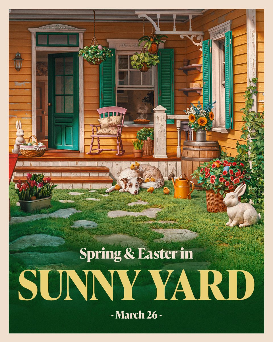 🕵️Seekers, we have a sneak
peek of the upcoming update for you! Get ready for an
adventure in the Sunny Yard with the new event.🐣

🌻On March 26th, we will dive into an egg-citing new
investigation, exploring a beautiful spring location and
assisting the residents of Darkwood.
