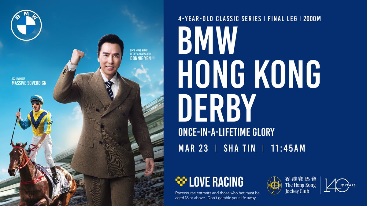 HKJC Racing (@hkjc_racing) on Twitter photo Racing To Win: <a href="/Atzenijockey/">Andrea Atzeni</a> joins Mark McNamara and <a href="/tommentatornz/">𝗧𝗼𝗺 𝗪𝗼𝗼𝗱</a> ahead of the <a href="/BMW/">BMW</a> Hong Kong Derby, plus there’s full analysis of the 2000m contest, and <a href="/LukeFerraris/">Luke Ferraris</a> talks about contender My Wish. #4YOSeries #HKracing
📺 tinyurl.com/tnm7xtjw Racing To Win: <a href="/Atzenijockey/">Andrea Atzeni</a> joins Mark McNamara and <a href="/tommentatornz/">𝗧𝗼𝗺 𝗪𝗼𝗼𝗱</a> ahead of the <a href="/BMW/">BMW</a> Hong Kong Derby, plus there’s full analysis of the 2000m contest, and <a href="/LukeFerraris/">Luke Ferraris</a> talks about contender My Wish. #4YOSeries #HKracing
📺 tinyurl.com/tnm7xtjw