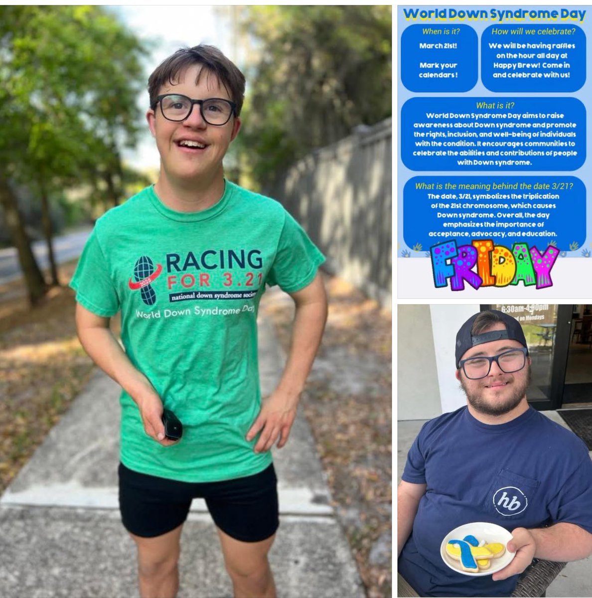 Happy World Down Syndrome Day! Celebrating by “running for 3.21” with <a href="/NDSS/">National Down Syndrome Society</a> and then blue &amp; yellow #CalebsCookies at Happy Brew. 
Hope you can join us -virtually or in person 💙💛💙💛💙💛💙💛