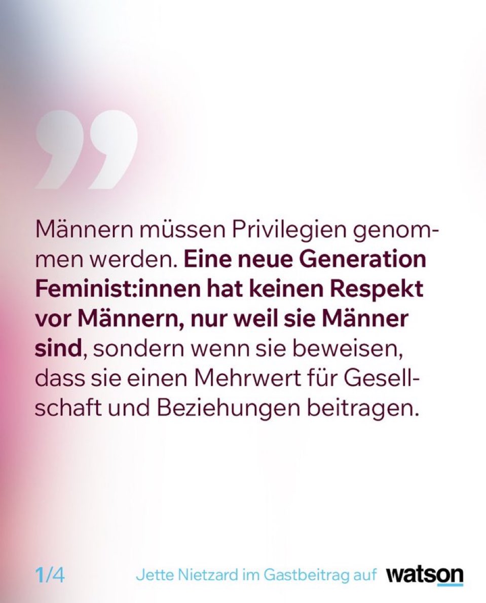 Dein Haus wurde von Männern gebaut, die U-Bahn fährt ein Mann, dein Müll wird von Männern entsorgt, die Lebensmittel in deinem Bio-Laden hat ein Mann im LKW angeliefert. Ich denke nicht, dass Männer höheren Mehrwert leisten müssen, sondern du etwas mehr Demut haben darfst.