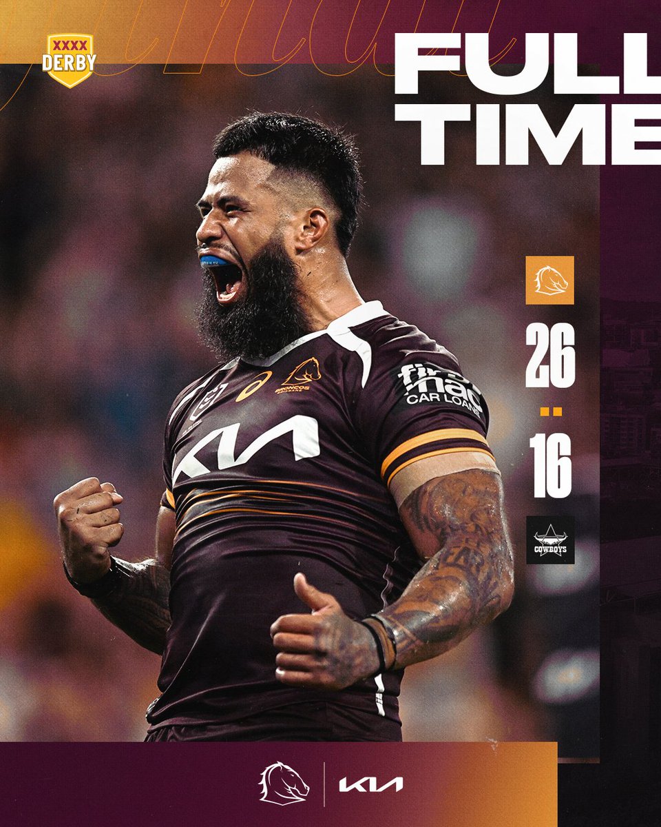 brisbanebroncos's tweet image. 𝐃𝐄𝐑𝐁𝐘 𝐖 😤

Home game tickets 📲 bit.ly/BBTickets25