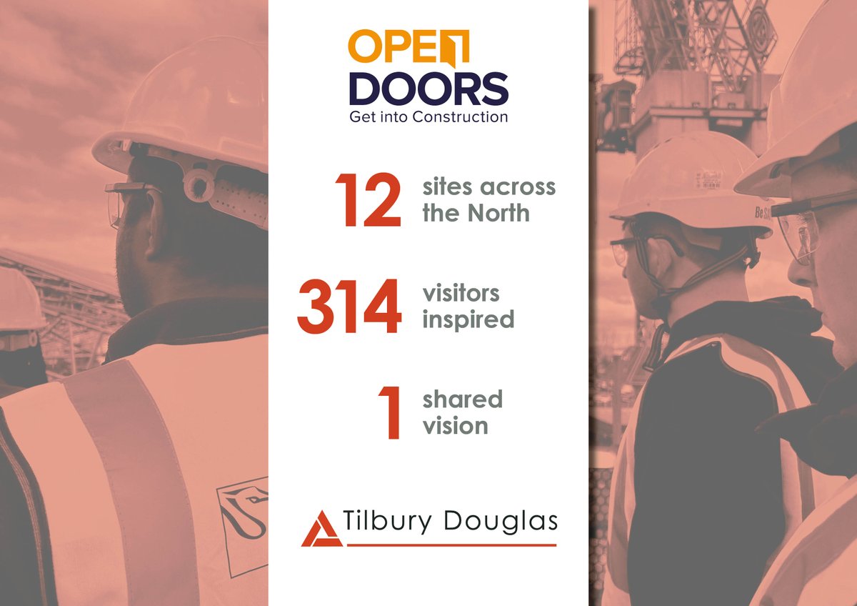 During #BuildUK #OpenDoors, 314 visitors explored 12 <a href="/Tilbury_douglas/">Tilbury Douglas</a> sites in the North, discovering the exciting opportunities in construction.

It's great to see so many inspired by the industry! 
#TilburyDouglas #ConstructionCareers