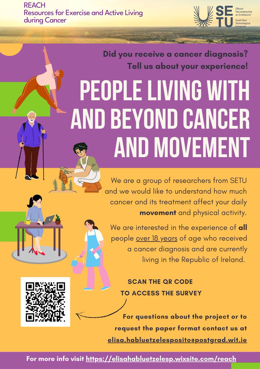 EHabluetzel97's tweet image. Know someone that got a cancer diagnosis in Ireland? Please share this survey with them. It will help us to understand how much the diagnosis is affecting their daily life and activities. 
@IrishCancerSoc
@hseNCCP
@FERNTRI
@SETUIreland